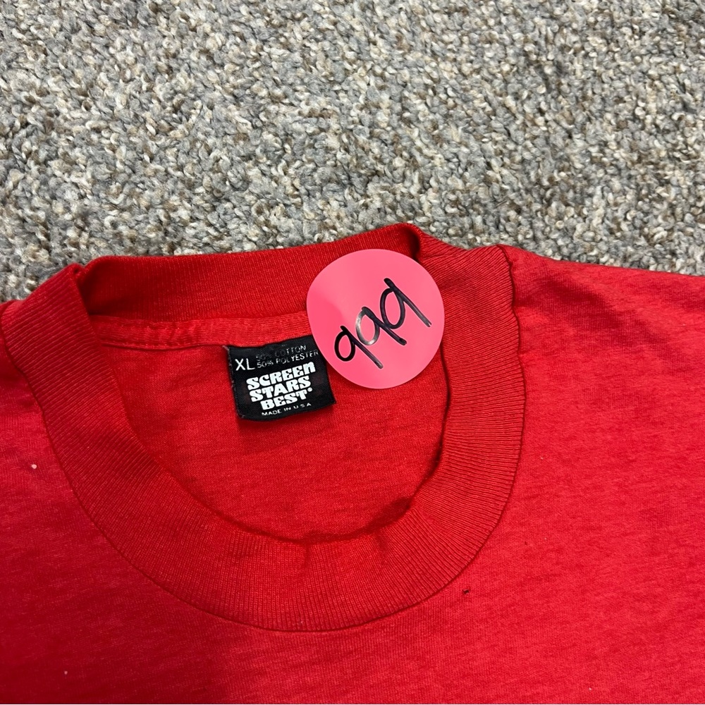 Vintage screen stars best shirt mens‎ XL red short sleeve single stitch Oktober - Picture 4 of 7